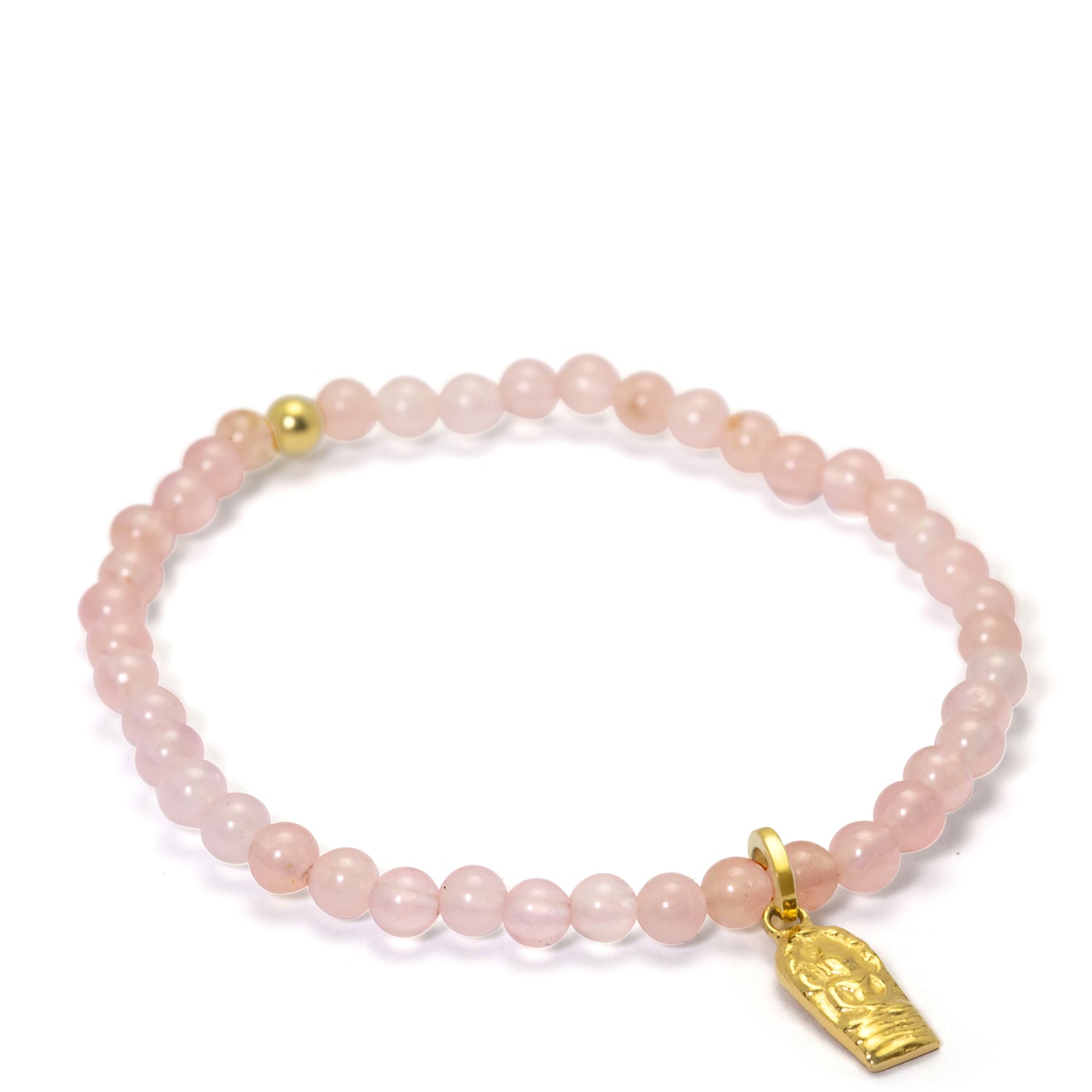 Buddha Armband mini mit Rosenquarz vergoldet von ETERNAL BLISS - Spiritueller Schmuck