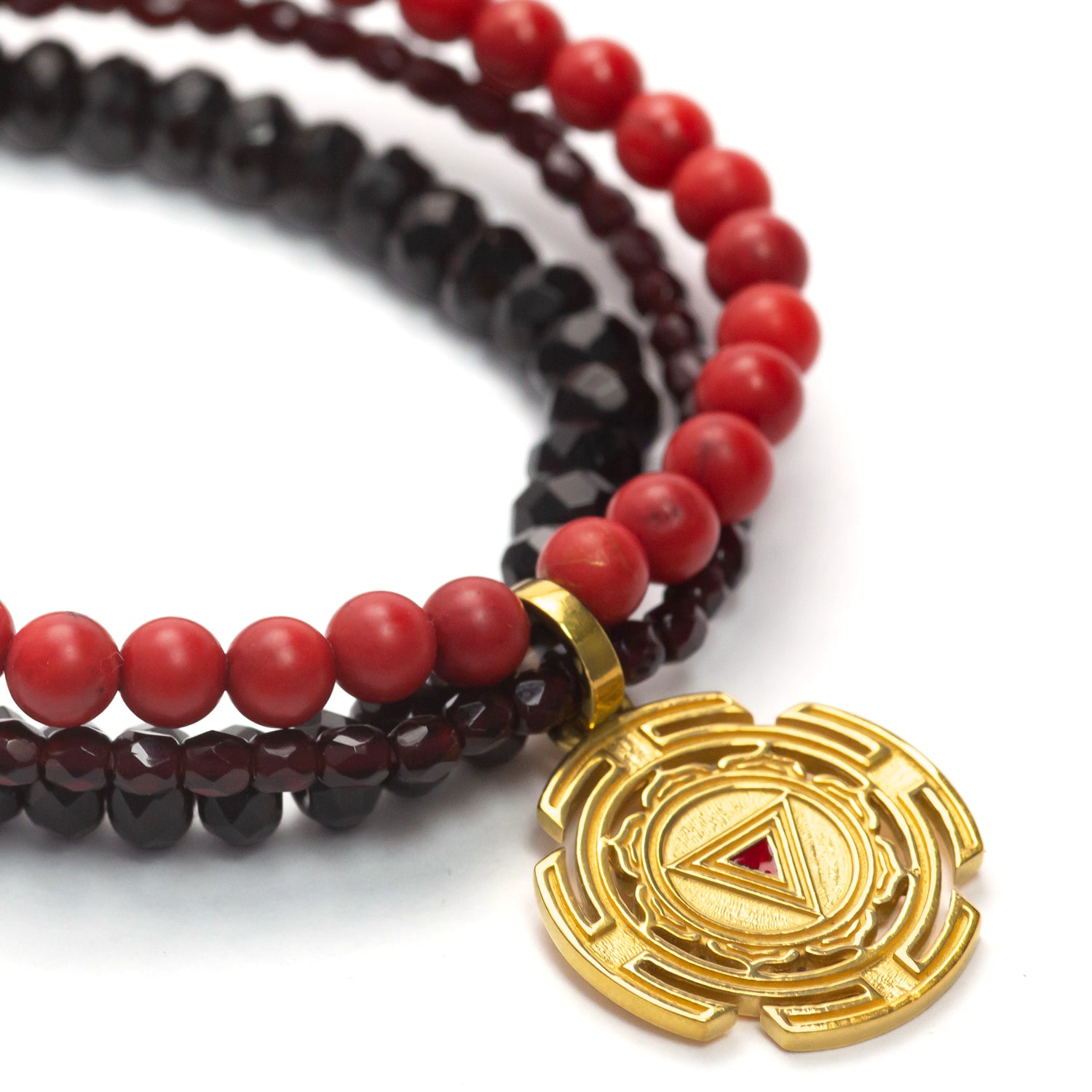 Gold-plated Kali Yantra Gemstone Bracelet by ETERNAL BLISS - Spiritual Jewelry