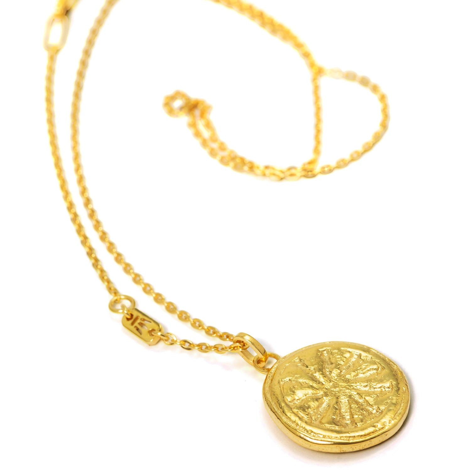 Gold-plated Dharma wheel pendant by ETERNAL BLISS - Spiritual jewelry