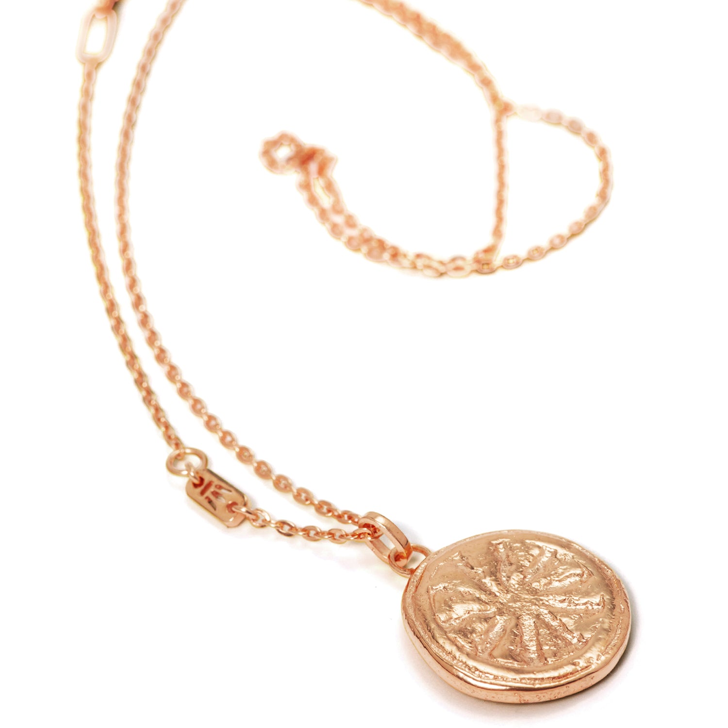 Rosegold-plated Dharma wheel pendant by ETERNAL BLISS - Spiritual jewelry
