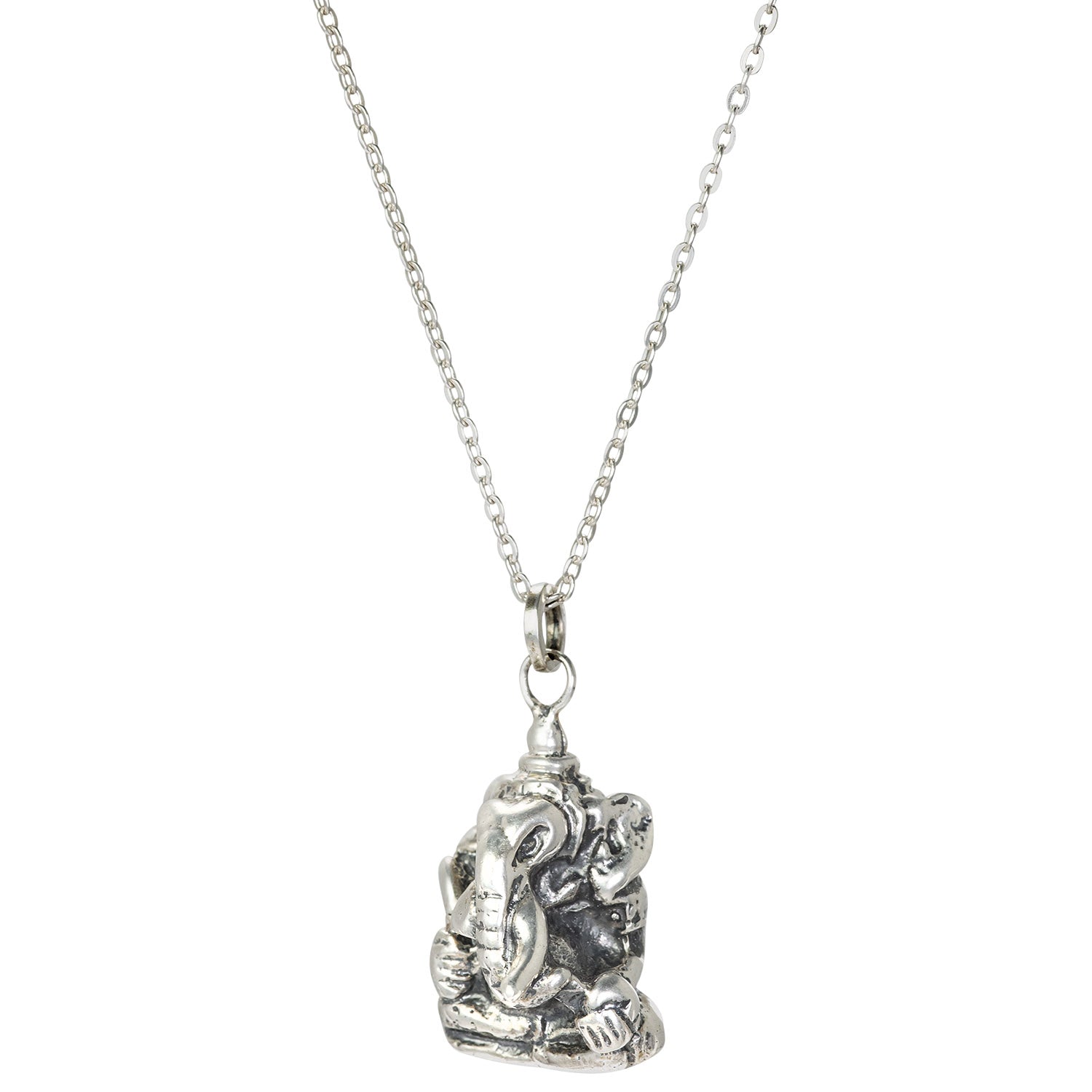 Seitenansicht der Antiken Ganesha Kette Silber von ETERNAL BLISS - Spiritueller Schmuck