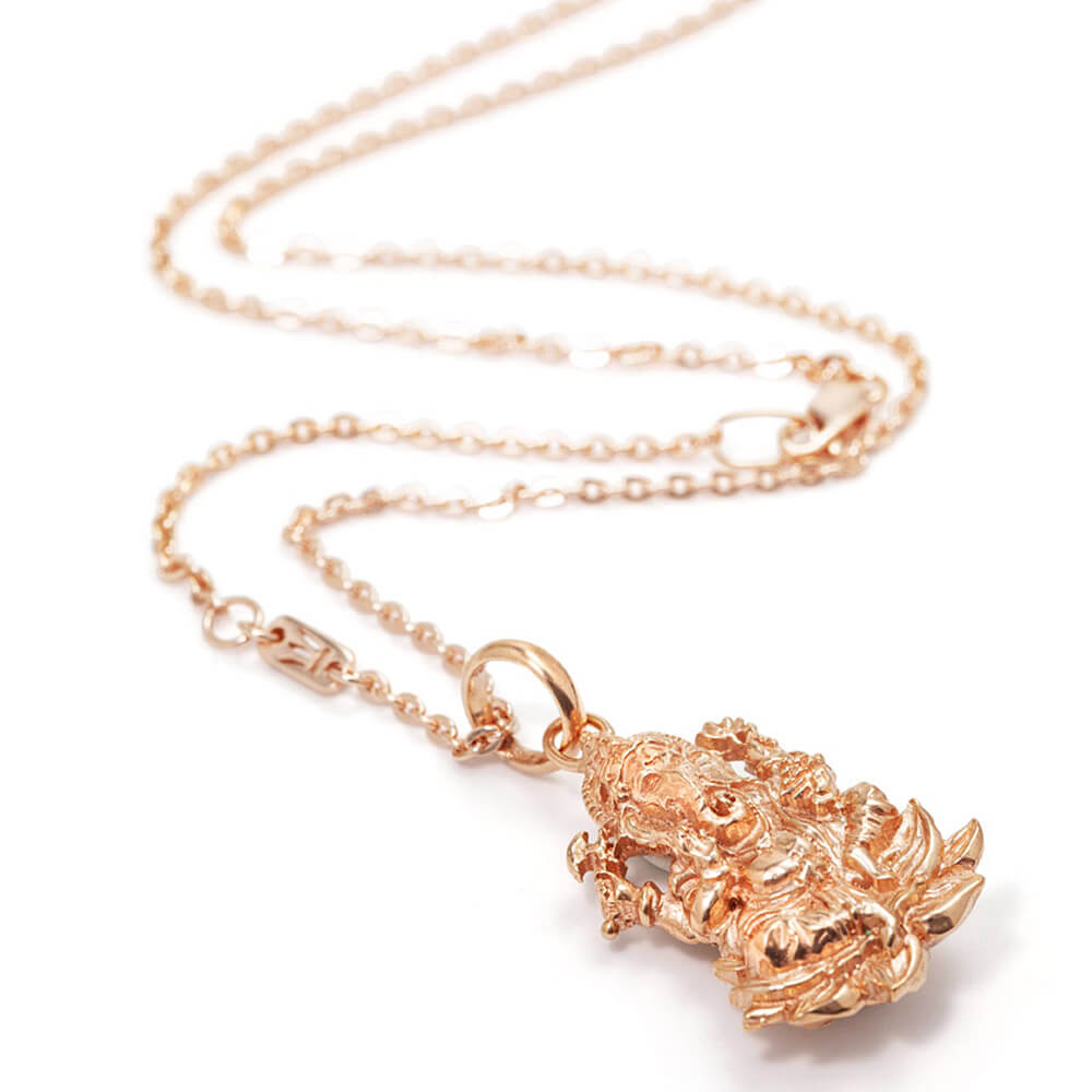 Rosegold-plated Dancing Ganesha Pendant  by ETERNAL BLISS - Spiritual Jewellery