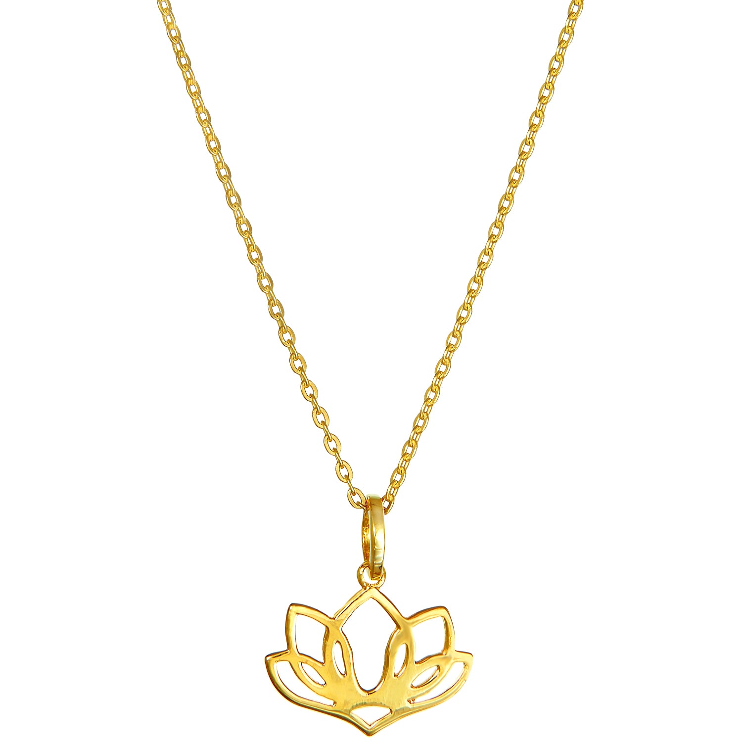 Fünfblättriger Lotus Anhänger aus vergoldetem Sterling Silber von ETERNAL BLISS - Spiritueller Symbol Schmuck