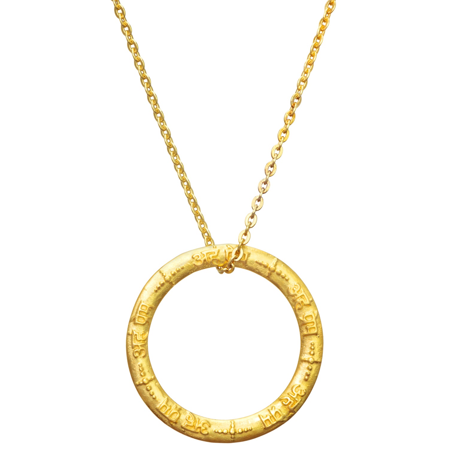 Vergoldeter Aham-Prema-Mantra-Anhänger aus Sterling Silber von ETERNAL BLISS - Spiritueller Schmuck