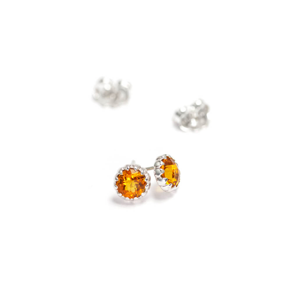 Oranger Citrin Ohrstecker Silber von ETERNAL BLISS - Spiritueller Schmuck