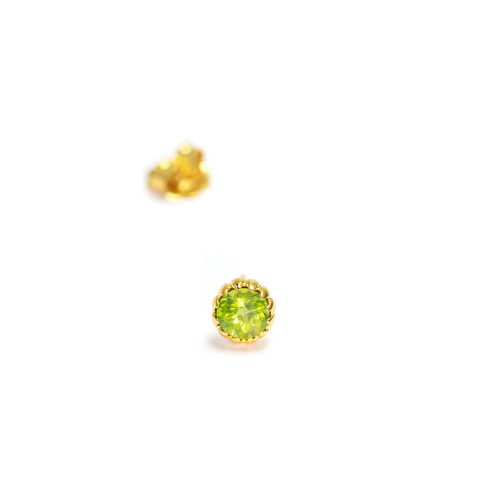 Peridot Ear Studs Gold-Plated Silver by ETERNAL BLISS - Spiritual Jewellery