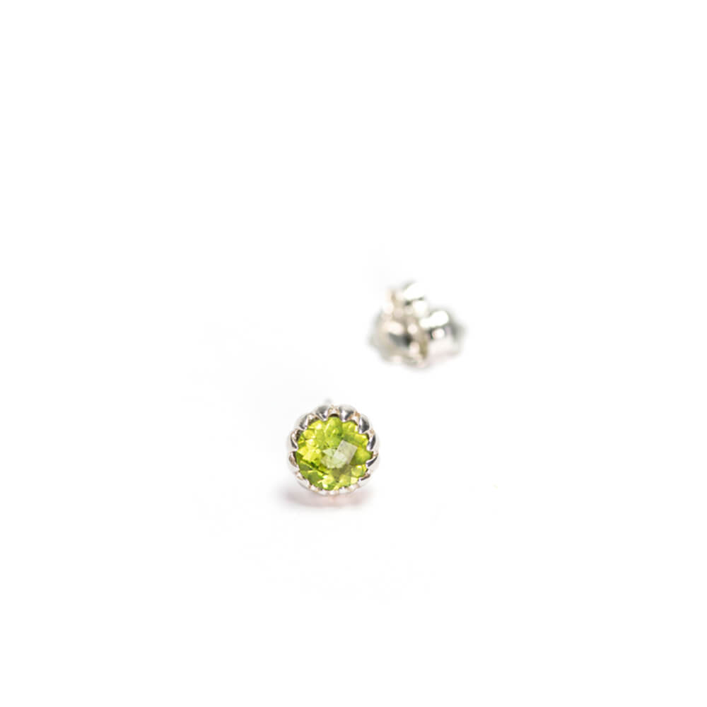 Peridot Ear Studs Silver by ETERNAL BLISS - Spiritual Jewellery