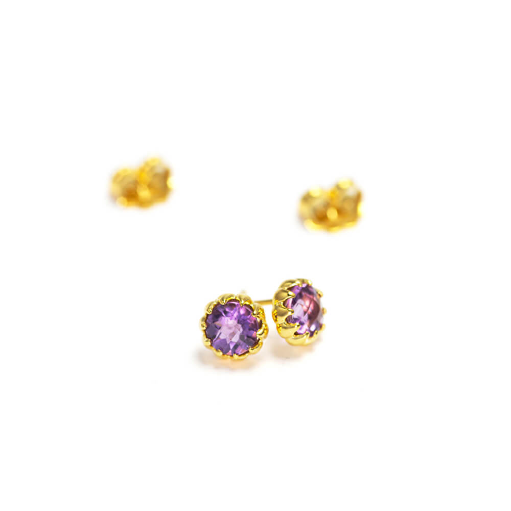 Amethyst Ohrstecker vergoldet von ETERNAL BLISS - Spiritueller Schmuck