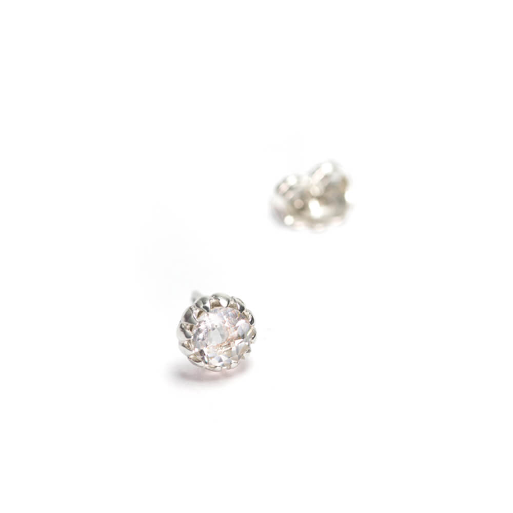 Clear Quartz Ear Studs Silver by ETERNAL BLISS - Spiritual Jewellery