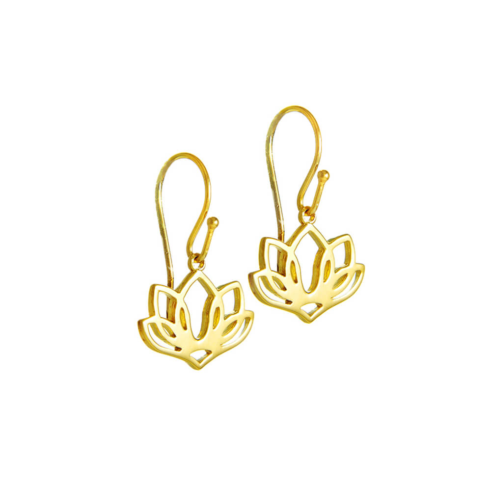 gold-plated Lotus earrings by ETERNAL BLISS - Spiritual Jewellery