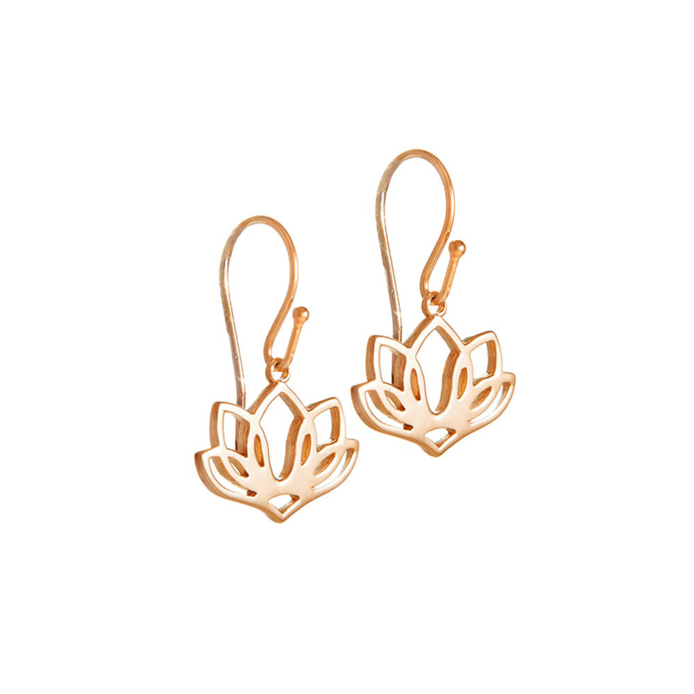 rosegold-plated Lotus earrings by ETERNAL BLISS - Spiritual Jewellery