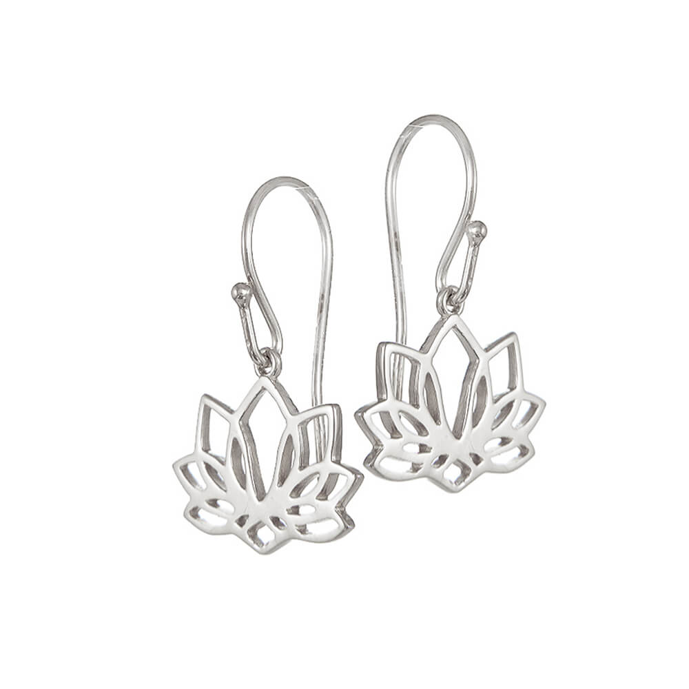 silver Lotus earrings by ETERNAL BLISS - Spiritual Jewellery