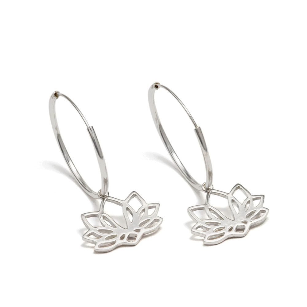 Zarte Lotus Kreolen Silber von ETERNAL BLISS - Spiritueller Schmuck