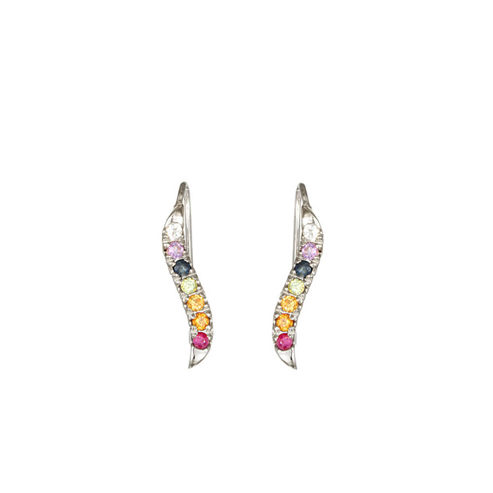 Chakra Flow Ear Climber Silber von ETERNAL BLISS - Spiritueller Schmuck
