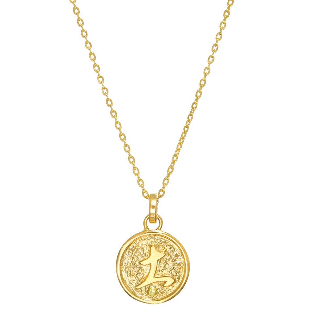 Vergoldeter 5 Elemente Anhänger Erde mit Zitrin von ETERNAL BLISS - Spititueller Schmuck