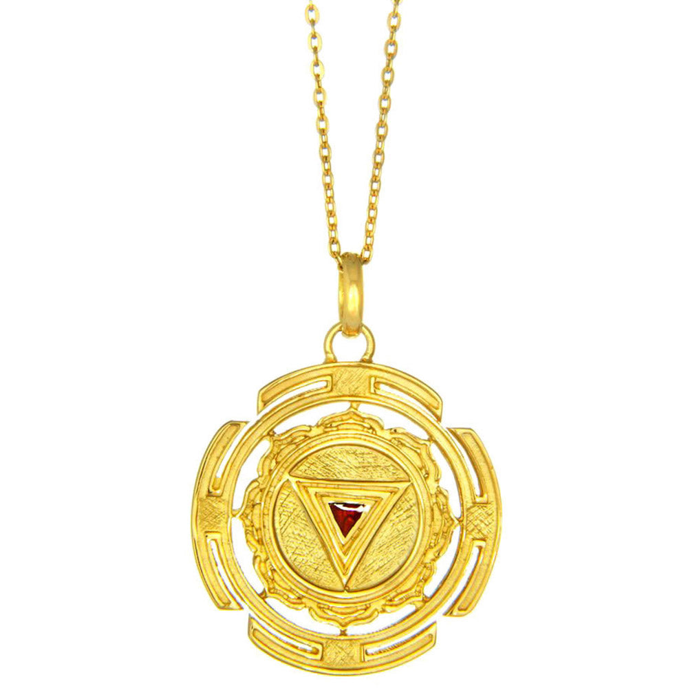 Kali Yantra Anhänger vergoldet mit Kette von ETERNAL BLISS - Spiritueller Schmuck