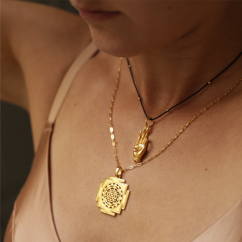 Mystical Sri Yantra pendant gold-plated