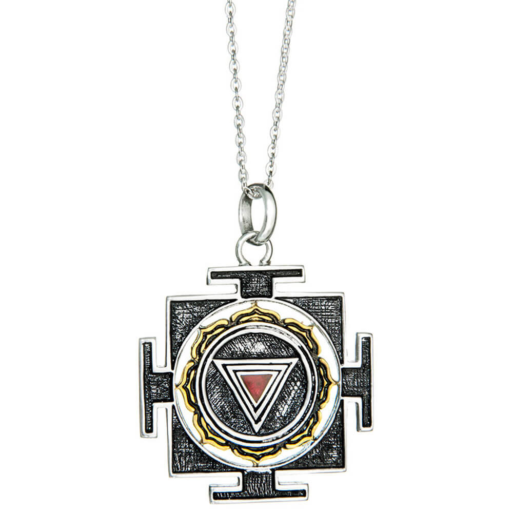 Kali Yantra Anhänger Silber mit Kette von ETERNAL BLISS - Spiritueller Schmuck