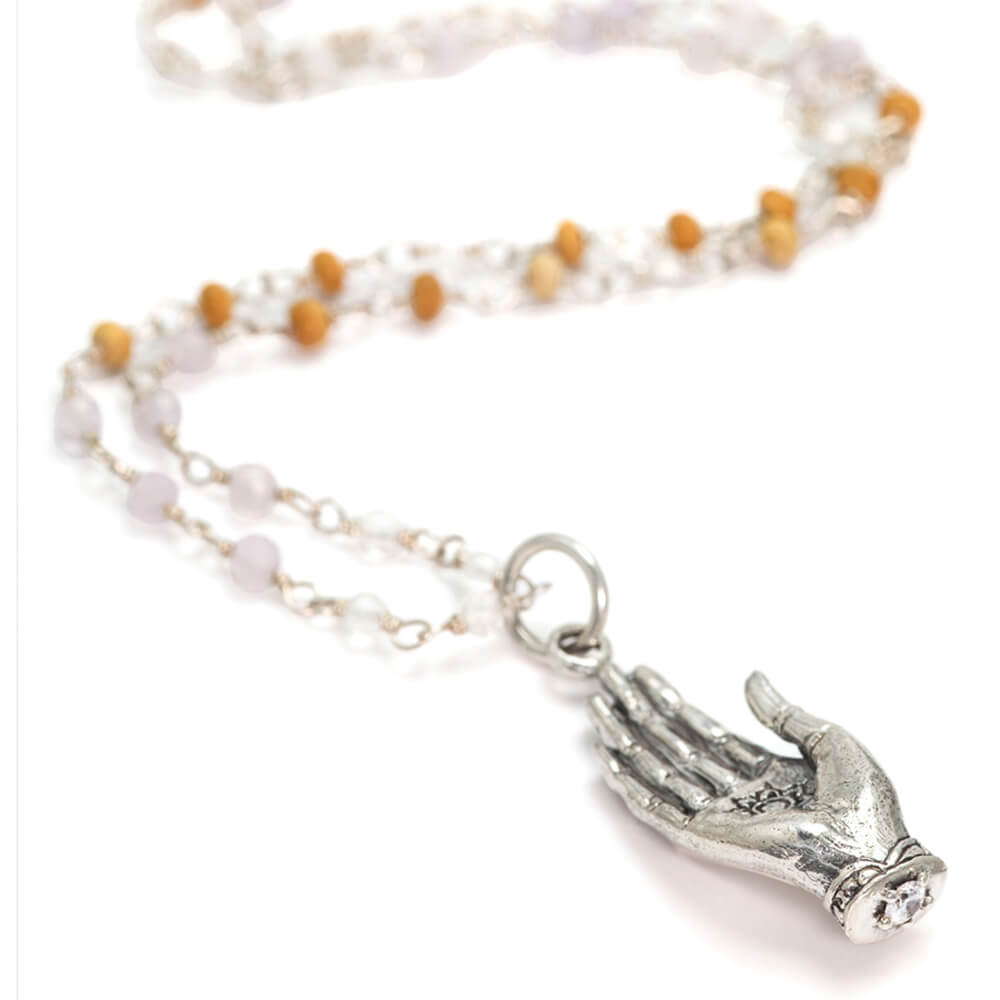 Abhaya mudra pendant silver