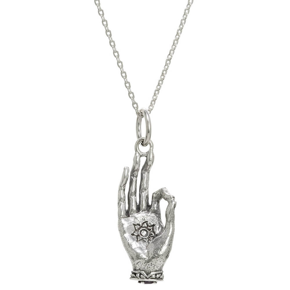 Gyan mudra pendant silver