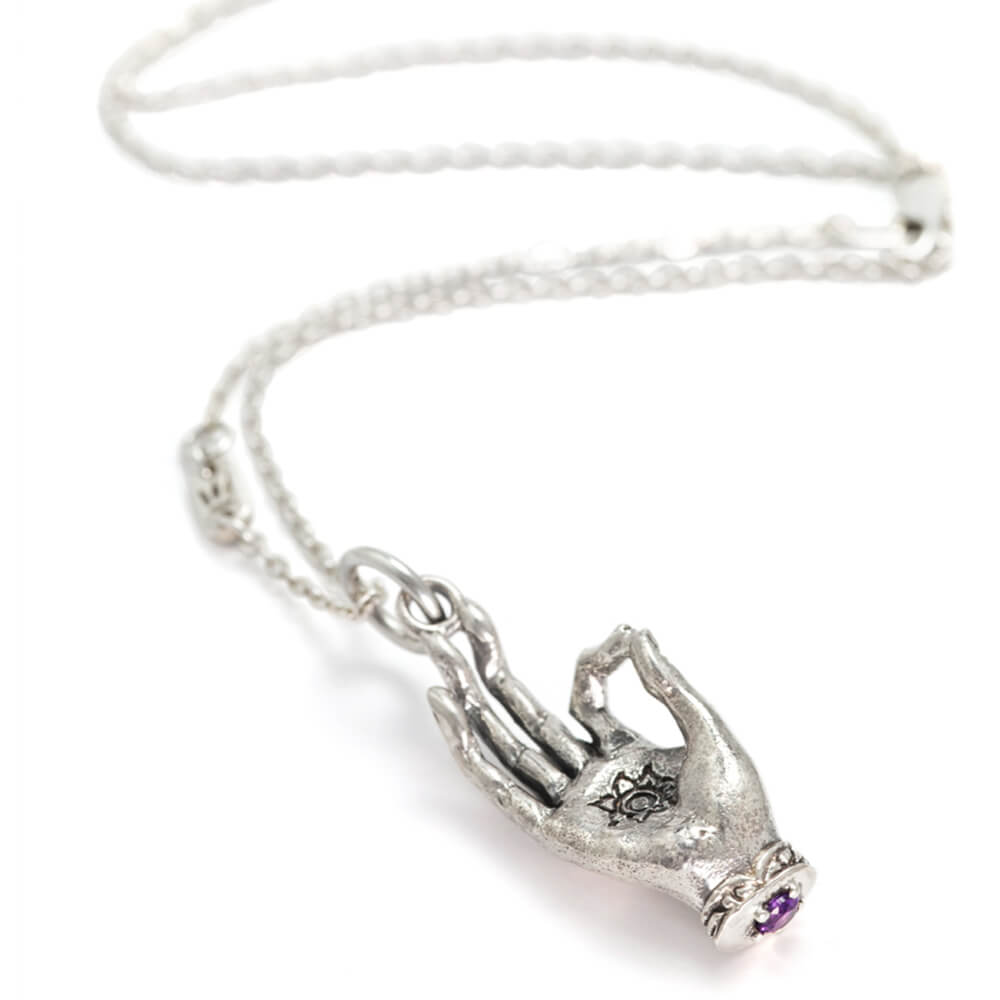 Gyan mudra pendant silver