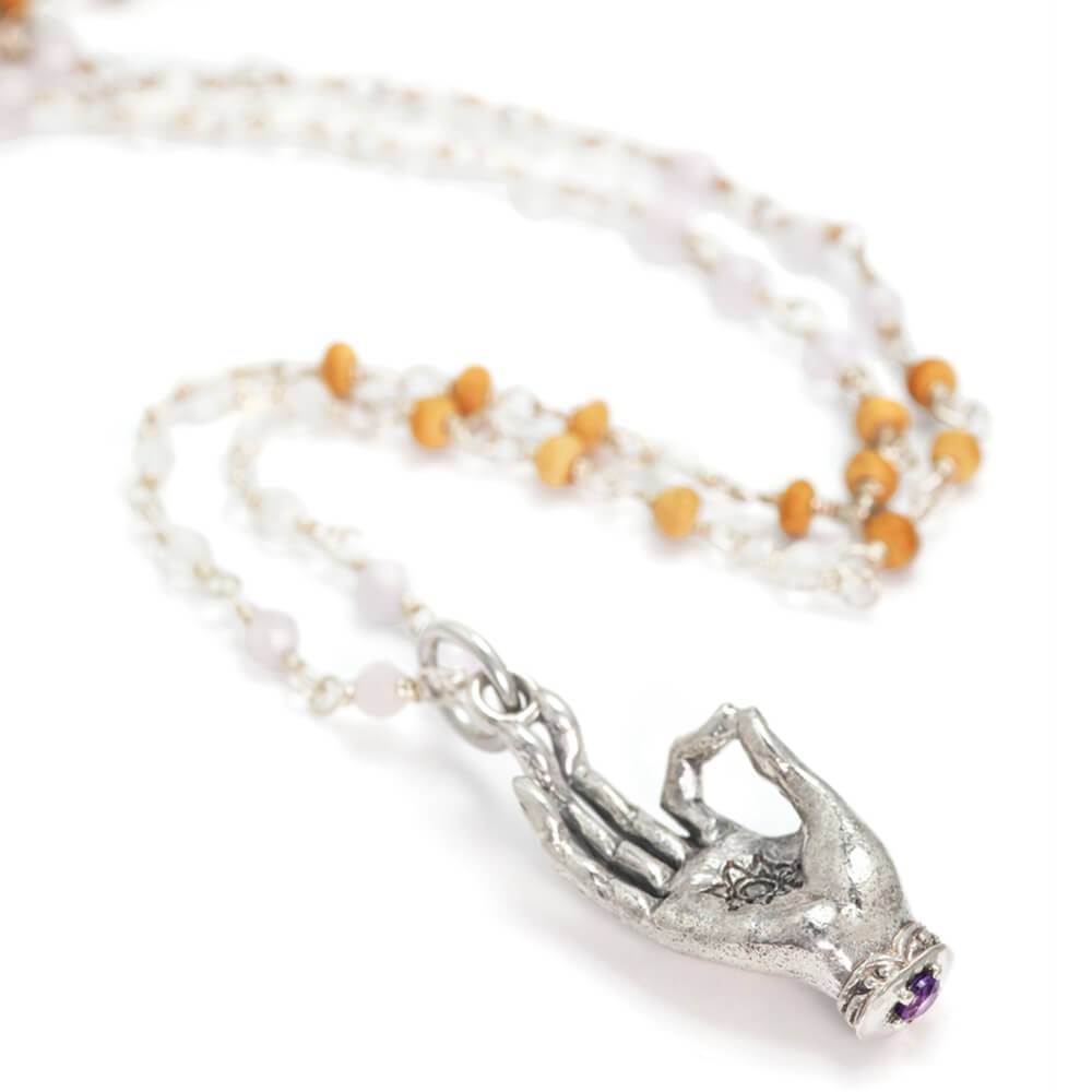 Gyan mudra pendant silver