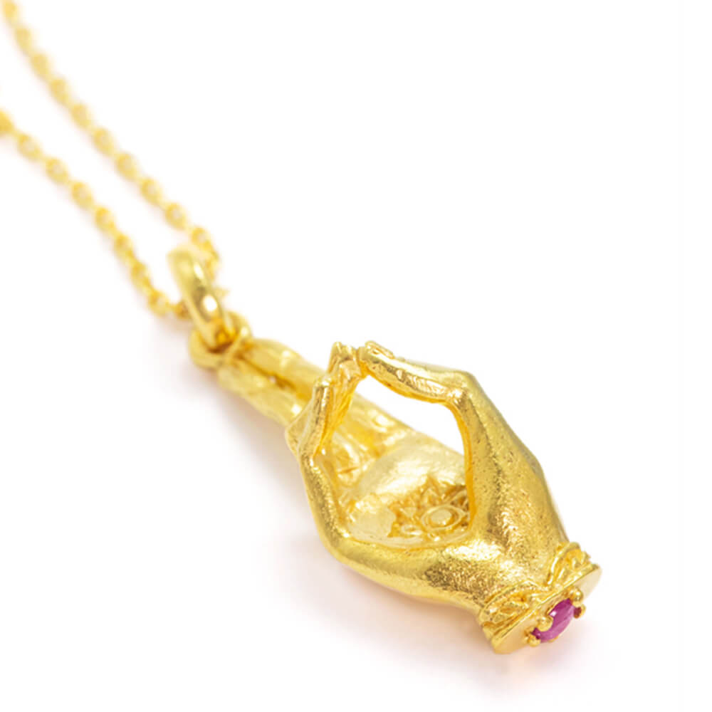 Prana mudra pendant gold-plated - life energy