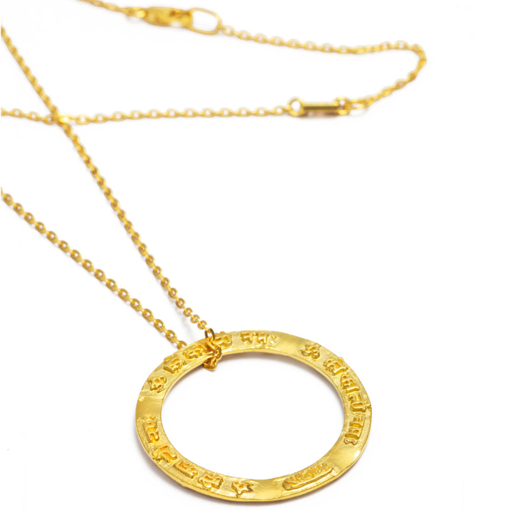 Kali Mantra Pendant in Gold Plated Sterling Silver by Eternal Bliss from the Yoga Jewelry Collection