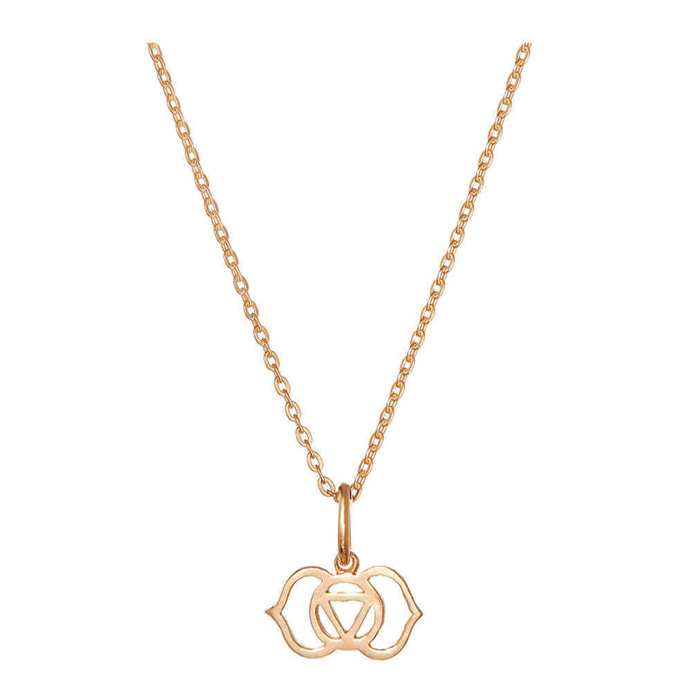 Third eye chakra pendant mini rose gold-plated