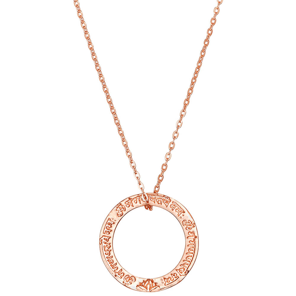 Ganesha Mantra Anhänger mini aus Sterling Silber rosé vergoldet von ETERNAL BLISS aus der Spirituellen Yoga Schmuckkollektion