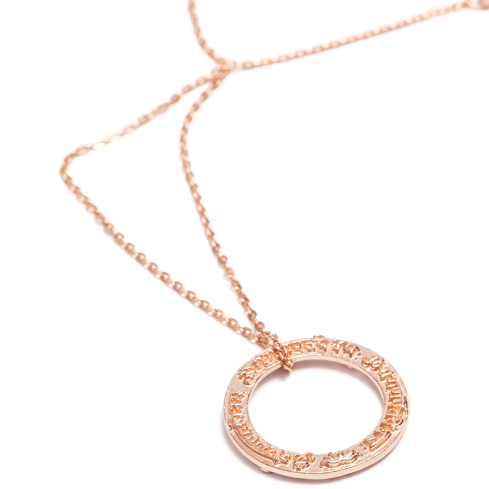 Ganesha mantra pendant mini made of sterling silver rose gold plated by ETERNAL BLISS from the spiritual yoga jewelry collection
