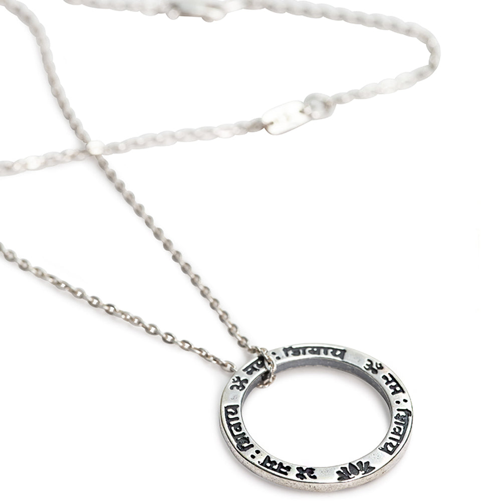 Sterling Silver Shiva Mantra Pendant Mini by Eternal Bliss from the Yoga Jewelry Collection