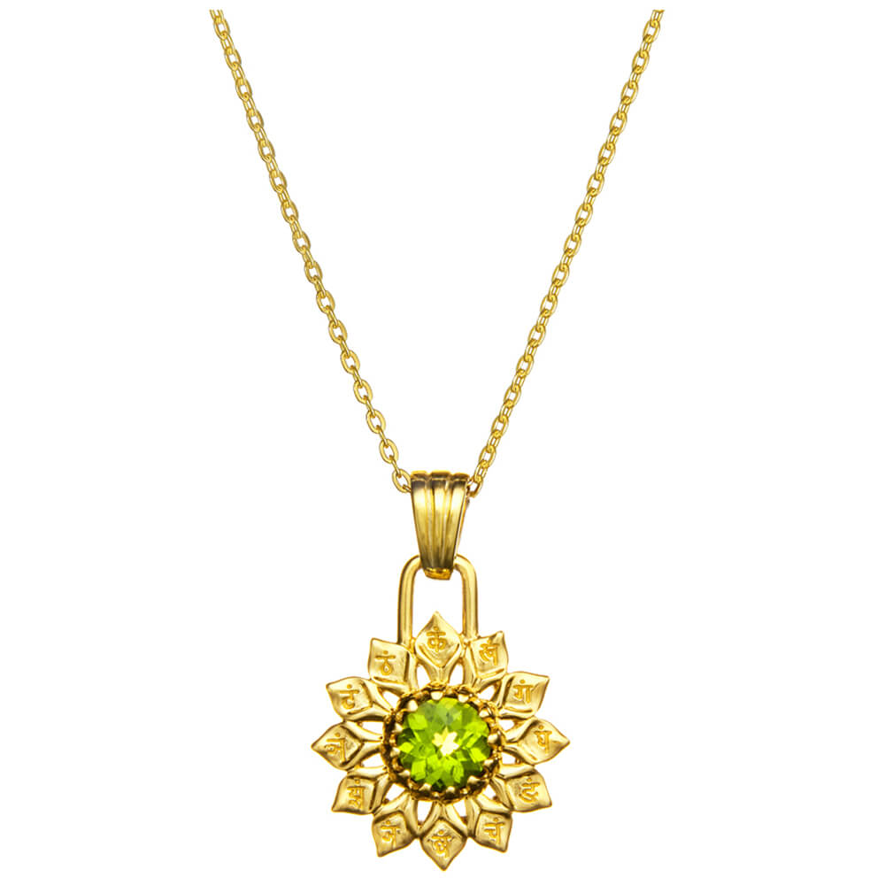 Herz Chakra Anhänger vergoldet mit Peridot von ETERNAL BLISS - Spriritueller Schmuck