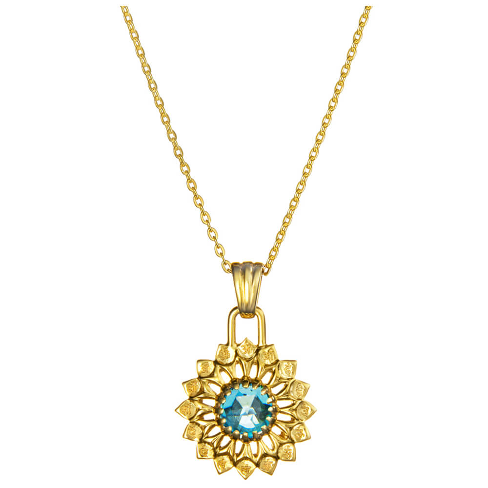 Hals Chakra Anhänger vergoldet mit Topas von ETERNAL BLISS - Spriritueller Schmuck