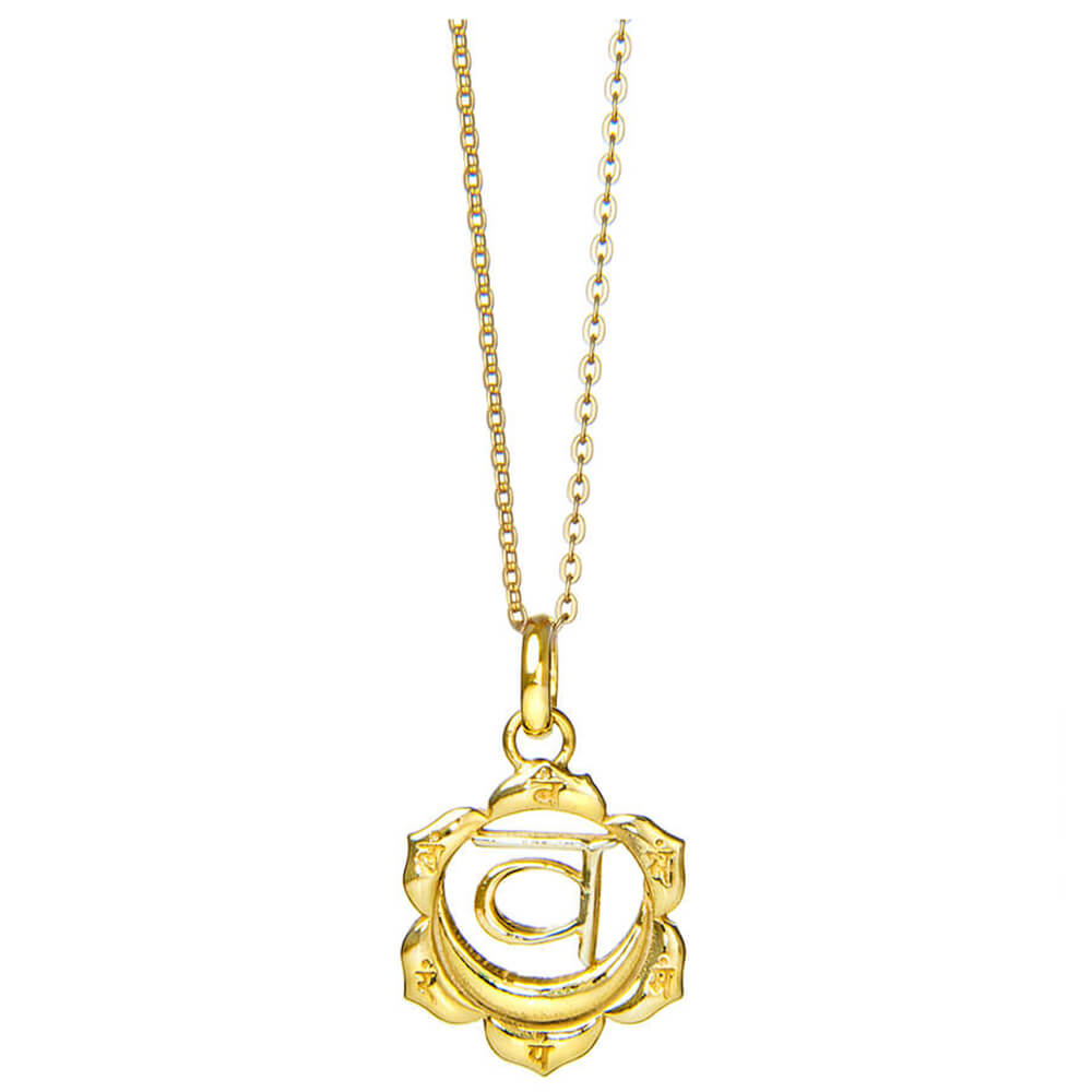 Svadhisthana Chakra Anhänger mit Mantra vergoldet mit Kette von ETERNAL BLISS - Spriritueller Schmuck