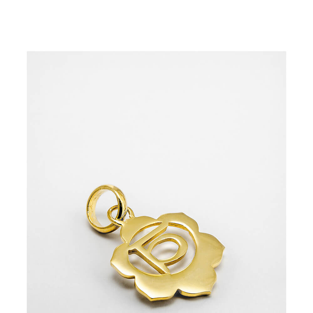Svadhisthana chakra pendant with mantra gold-plated