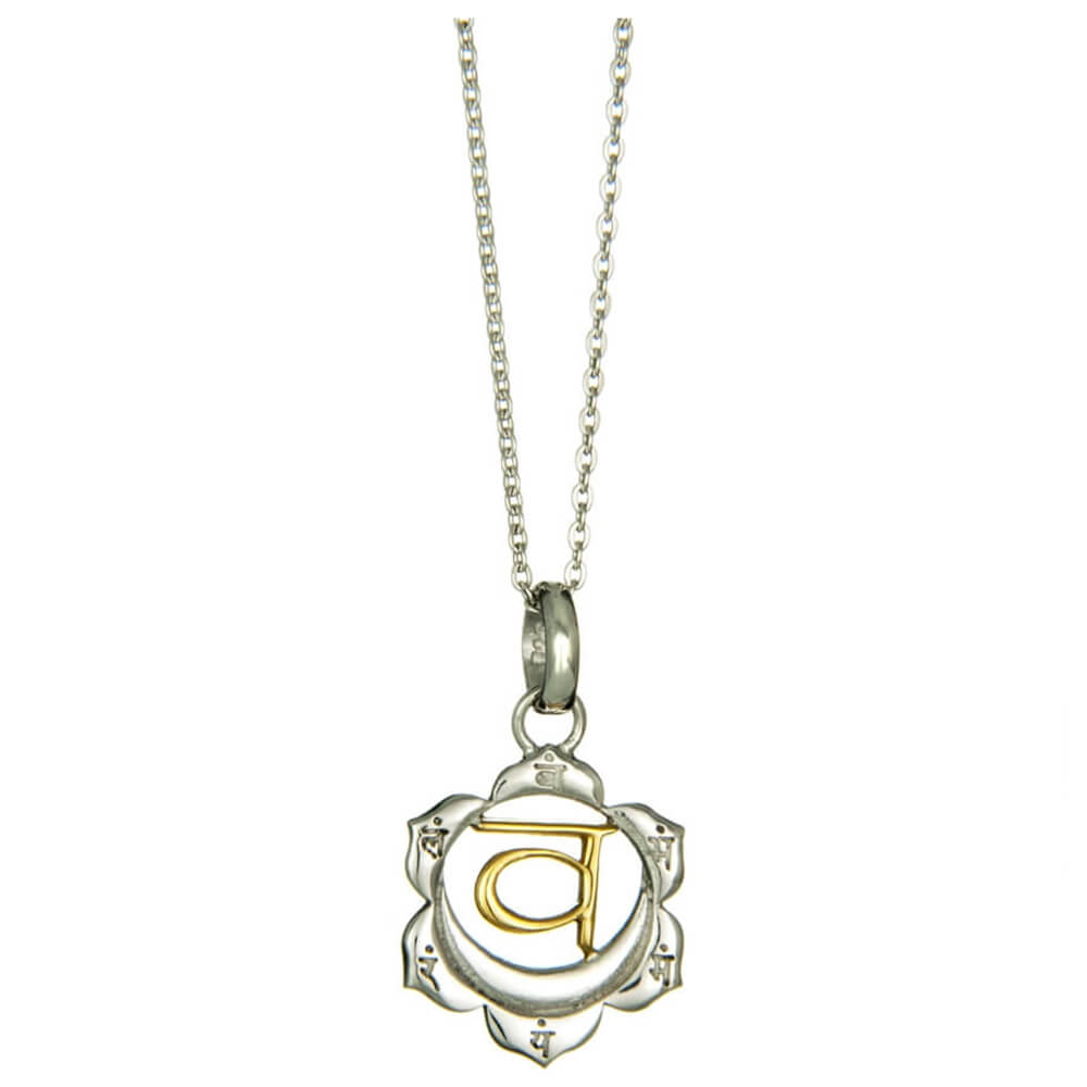 Svadhisthana chakra pendant with mantra silver