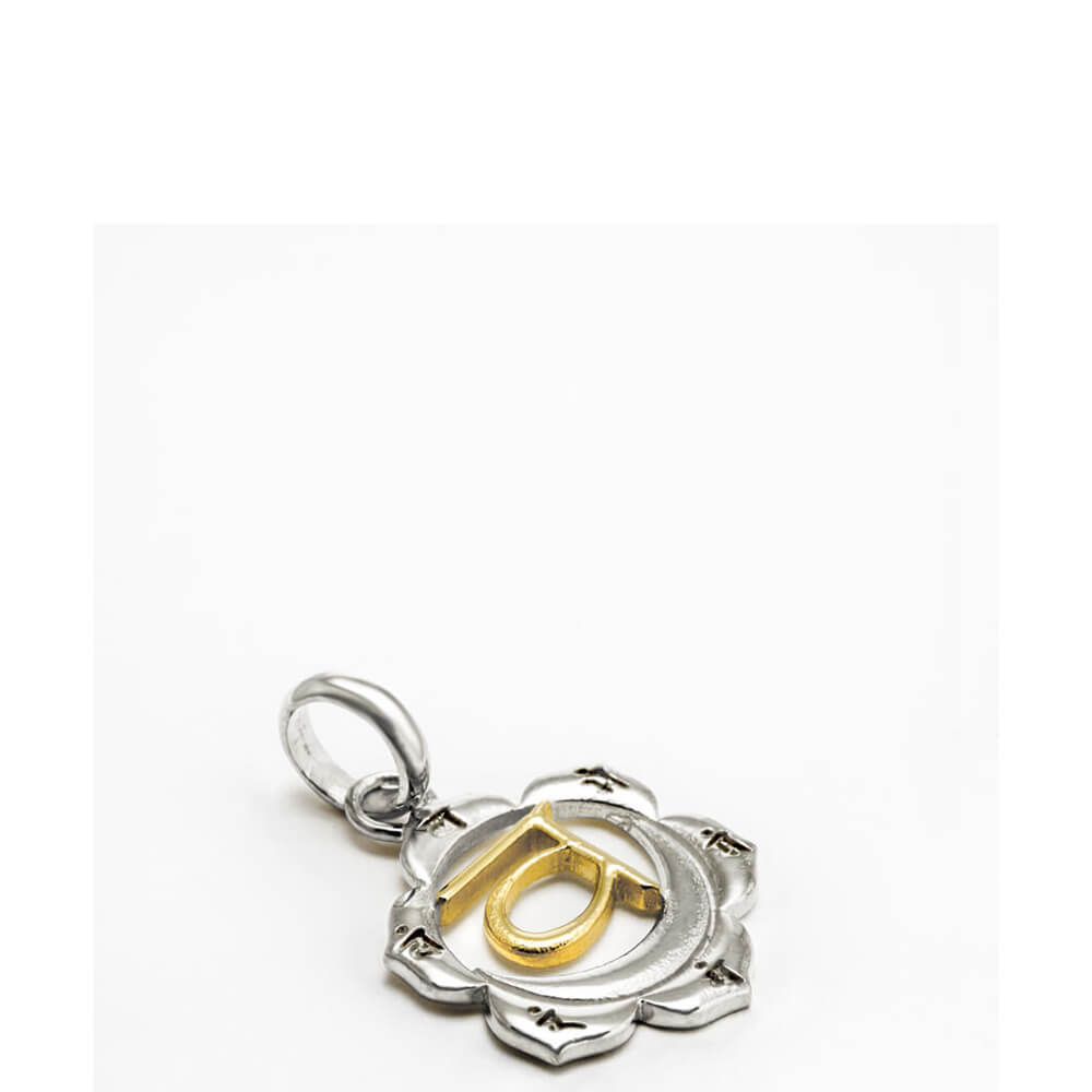 Svadhisthana chakra pendant with mantra silver