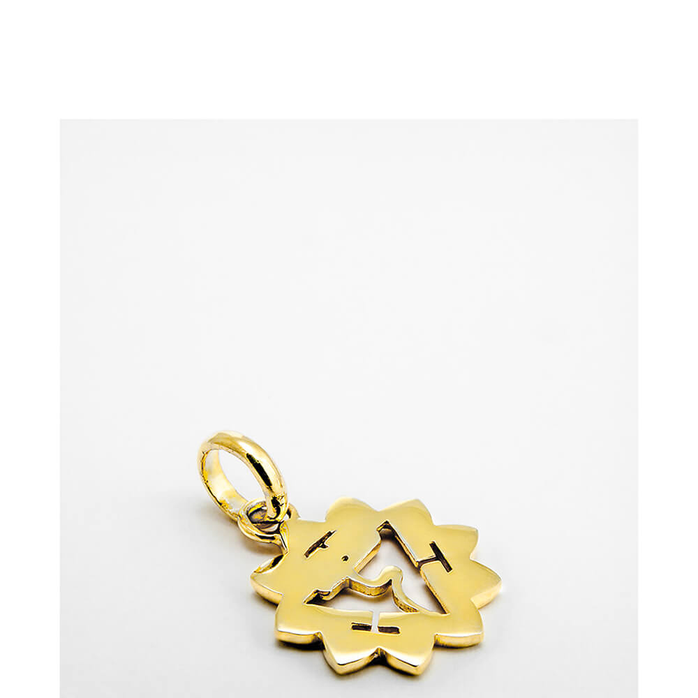 Manipura chakra pendant with mantra gold-plated