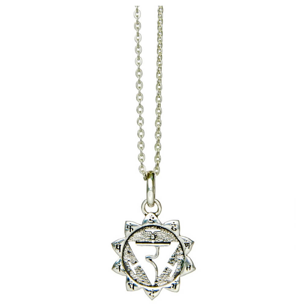 Manipura Chakra Anhänger mit Mantra Silber mit Kette von ETERNAL BLISS - Spriritueller Schmuck