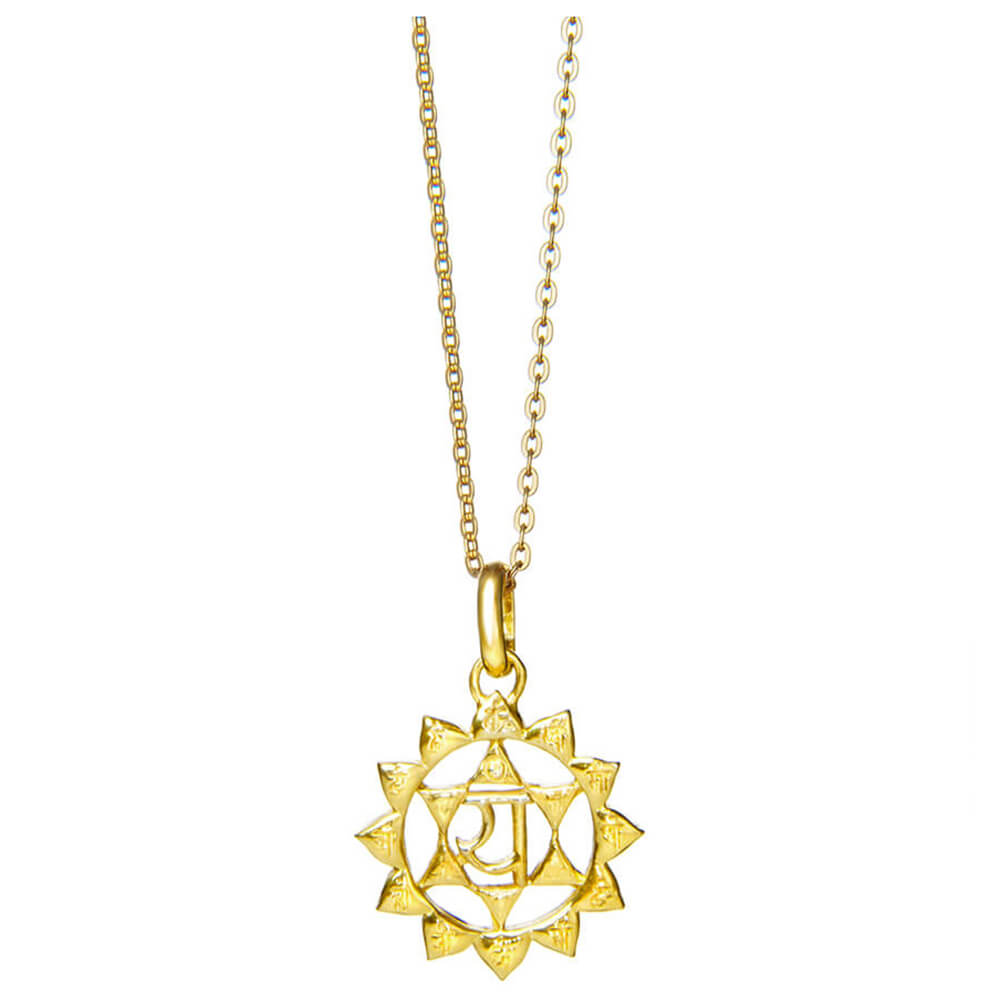 Anahata Chakra Anhänger mit Mantra vergoldet mit Kette von ETERNAL BLISS - Spriritueller Schmuck