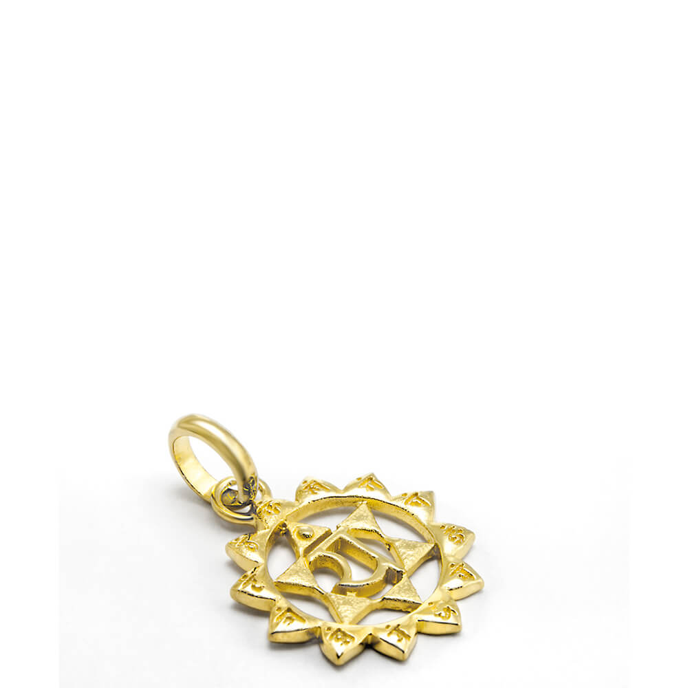 Anahata Chakra Schmuck mit Mantra vergoldet