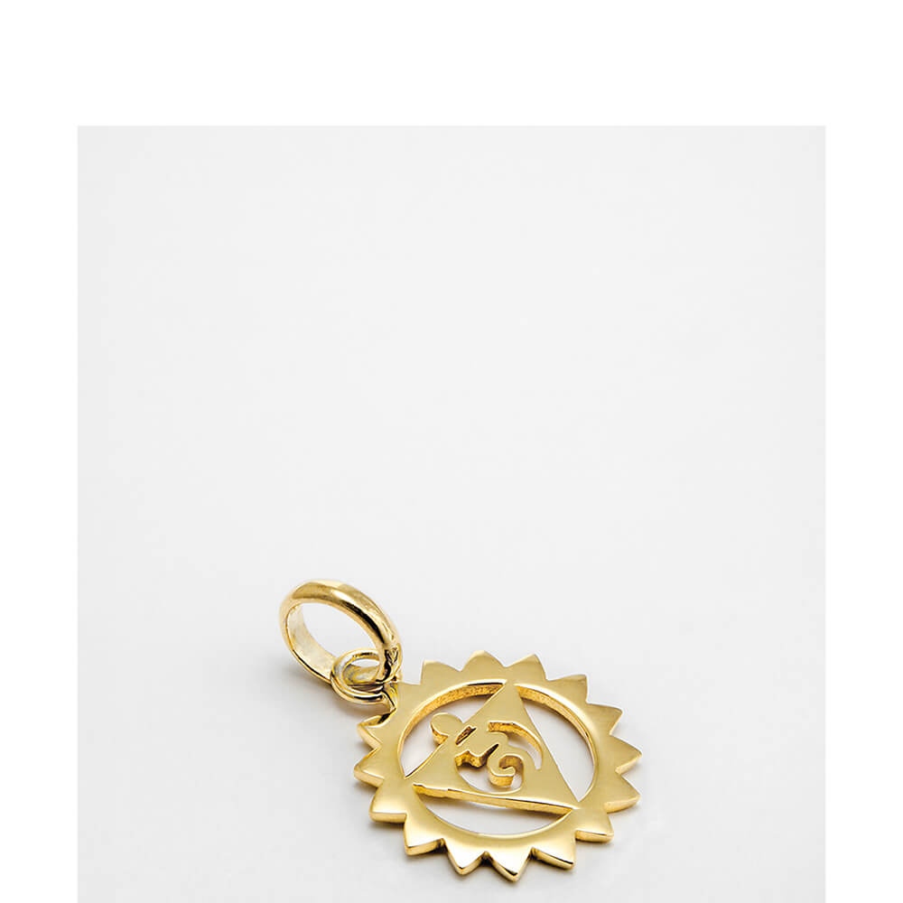 Vishuddha chakra pendant with mantra gold-plated