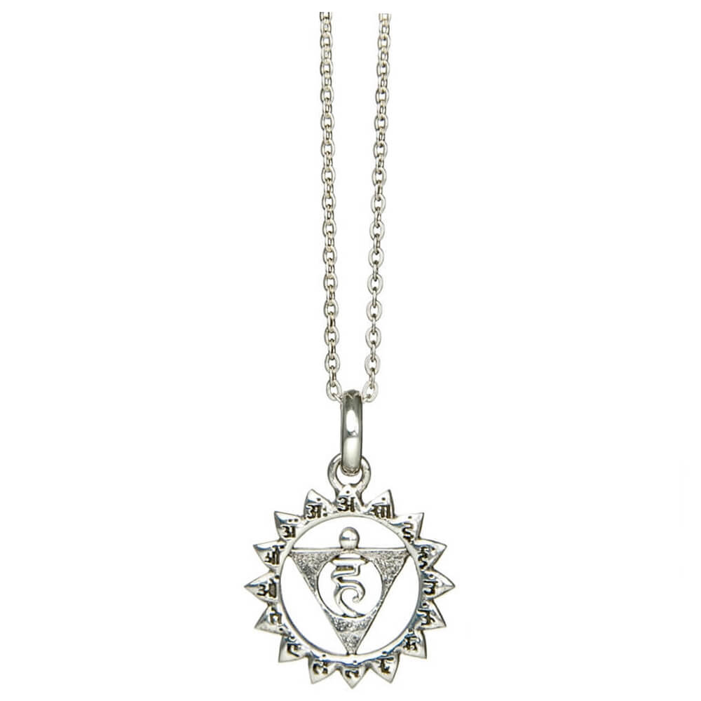 Vishuddha Chakra Anhänger mit Mantra Silber mit Kette von ETERNAL BLISS - Spriritueller Schmuck