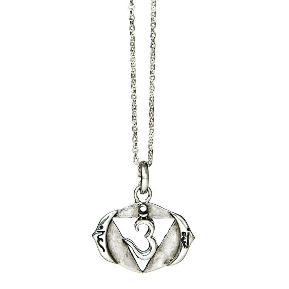 Ajna Chakra Anhänger mit Mantra Silber mit Kette von ETERNAL BLISS - Spriritueller Schmuck