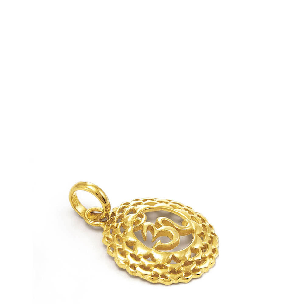 Sahasrara Chakra Schmuck mit Mantra vergoldet