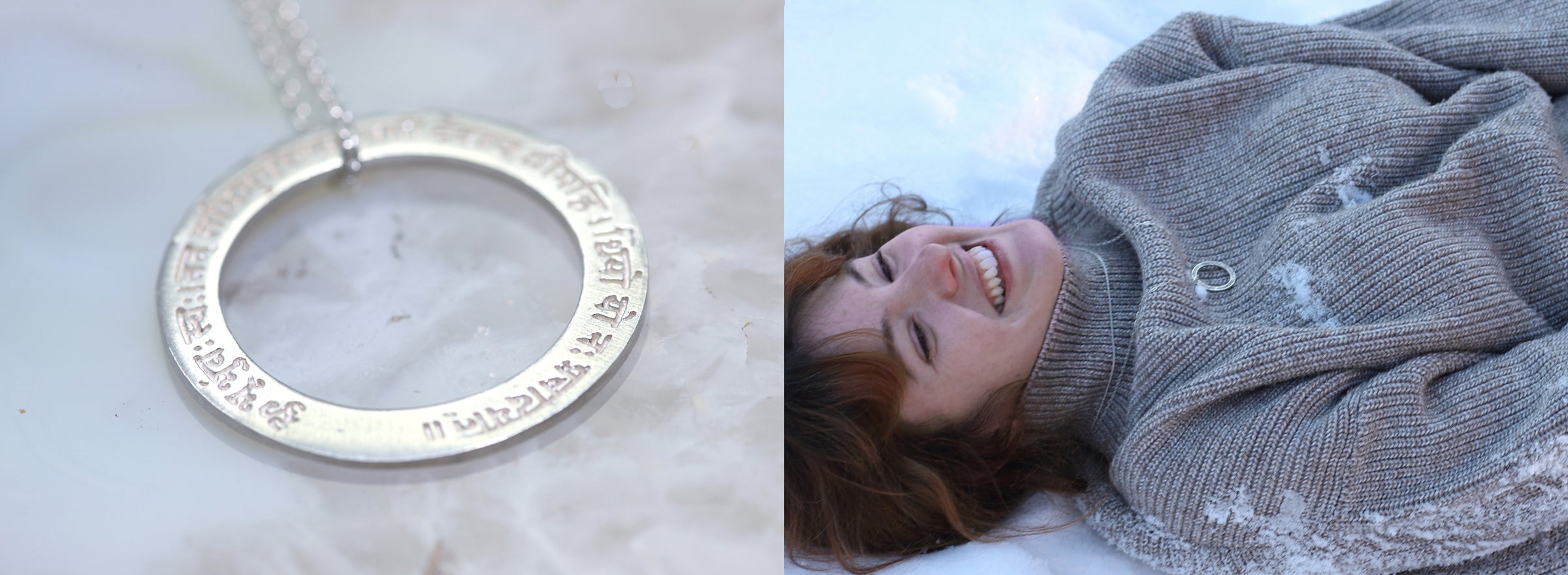 Spirituelle Schmuckkollektion: Gayatri Mantra Anhänger aus Sterling Silber mit Edelsteinen - Göttliches Licht