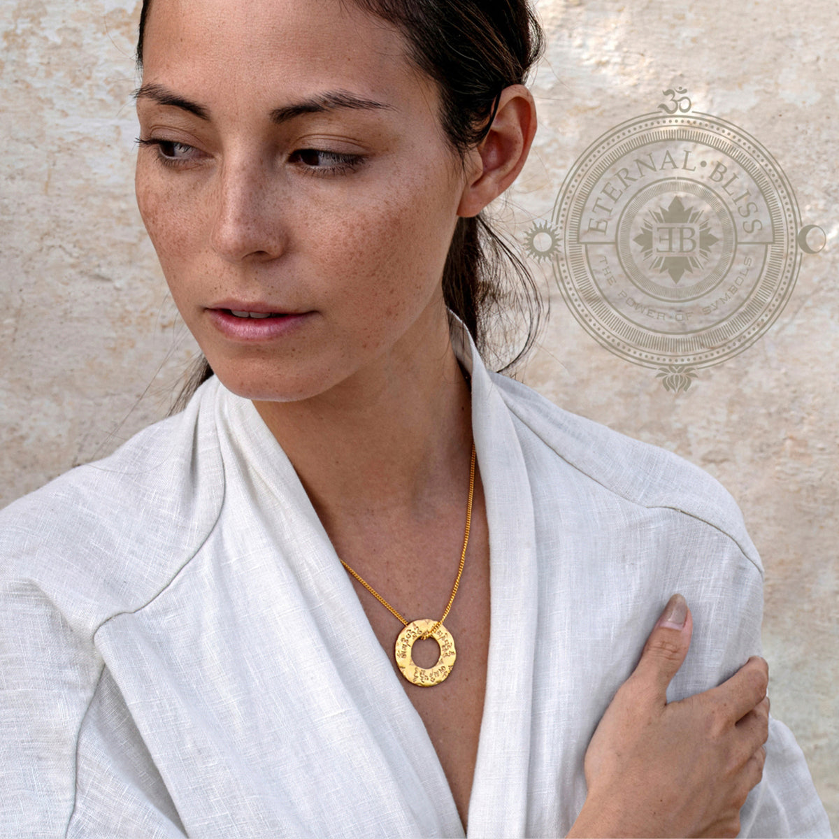 High-quality spiritual jewelry from ETERNAL BLISS: The Om Mani Padme Hum Mantra jewelry collection