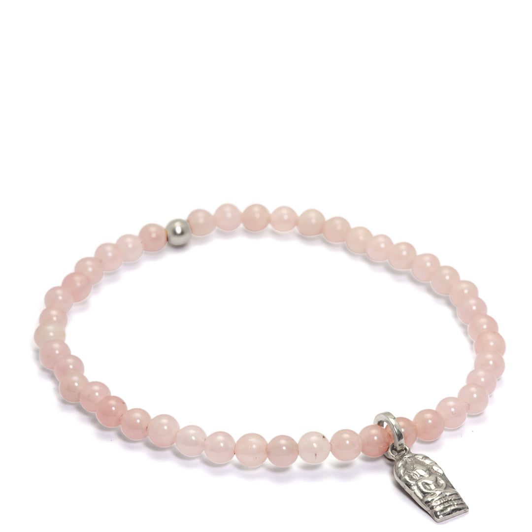 Buddha Armband mini mit Rosenquarz Silber von ETERNAL BLISS - Spiritueller Schmuck