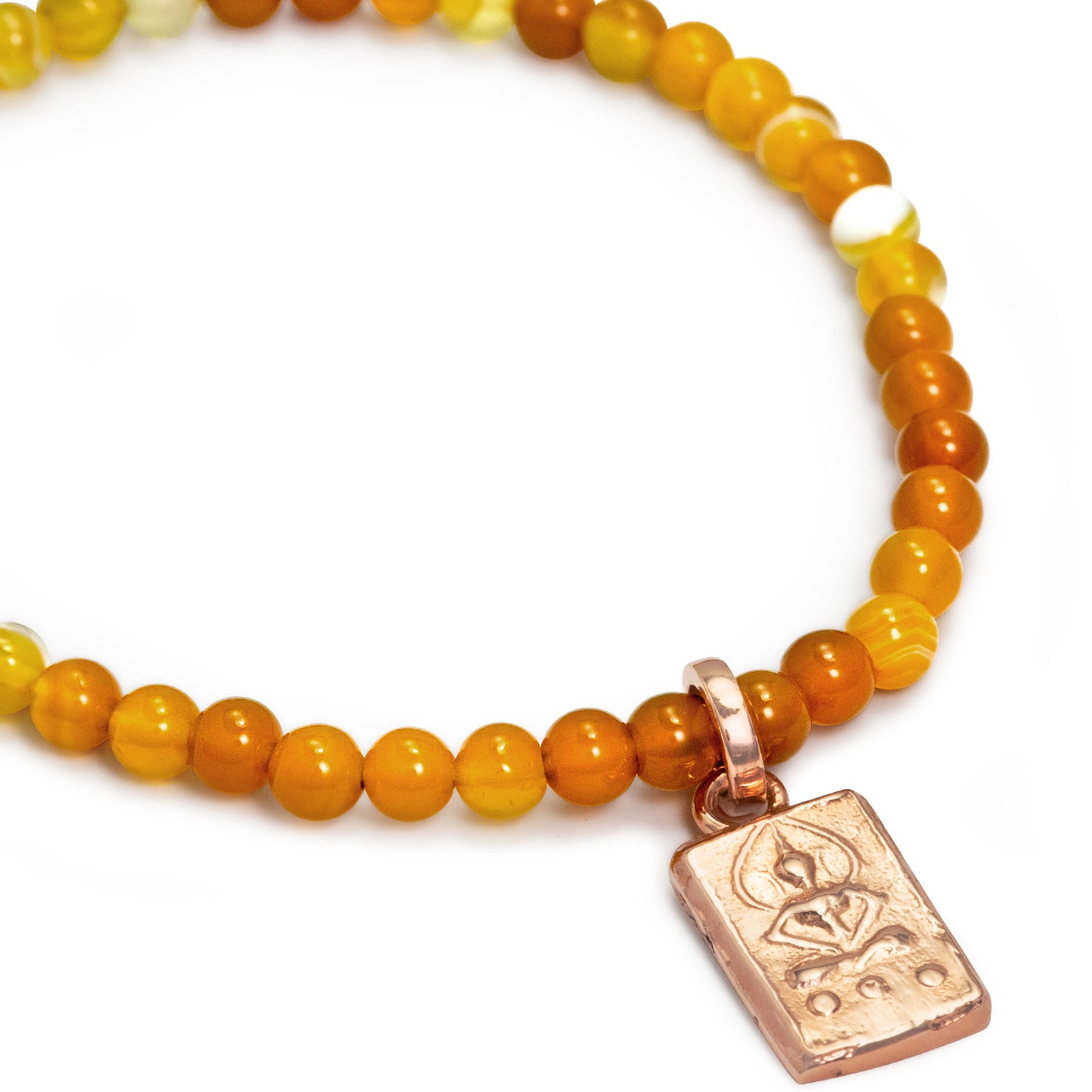 Buddha bracelet with calcite rose gold plated by ETERNAL BLISS - Spiritual jewelry